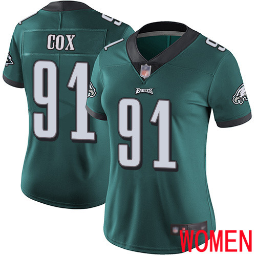 Women Philadelphia Eagles 91 Fletcher Cox Midnight Green Team Color Vapor Untouchable NFL Jersey Limited 2
